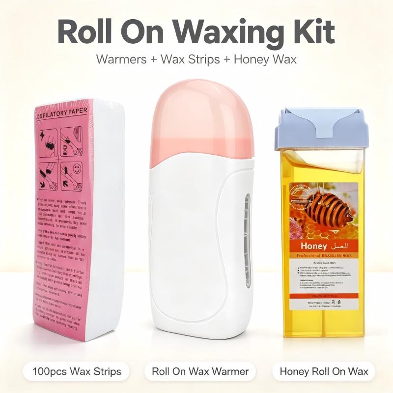 Wax Warmer - Haarverwijderingsset voor vrouwen: Roll-on waxverwarmer, honingroller